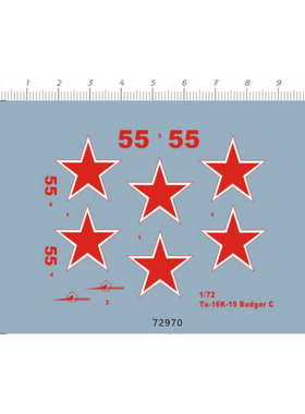独立胶位 1:72 Tu-16K-10 Badger C飞机/战机.专用水转印贴 63861