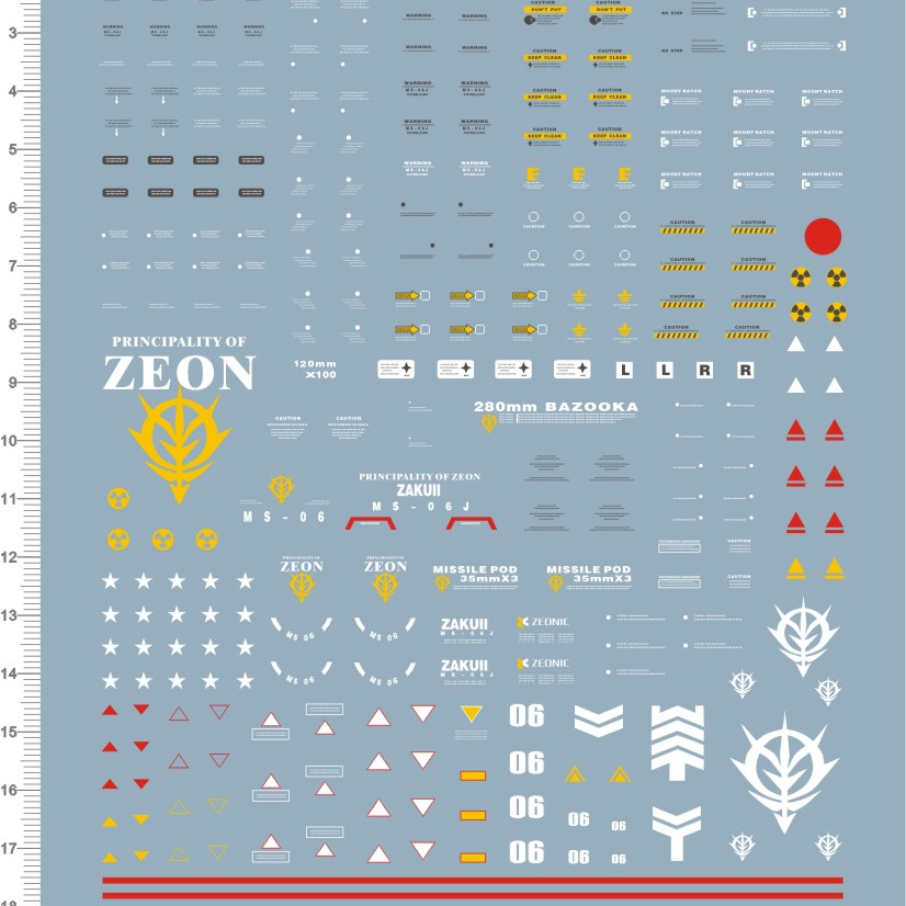 PG MS-06J Zaku II 扎古 Ver.2.0 gd水贴 60785