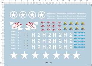 64916A 美军星星谢尔曼坦克模型水贴 usa A5015