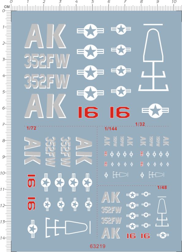 1/32 F16 战机模型飞机水贴纸 63219-3714