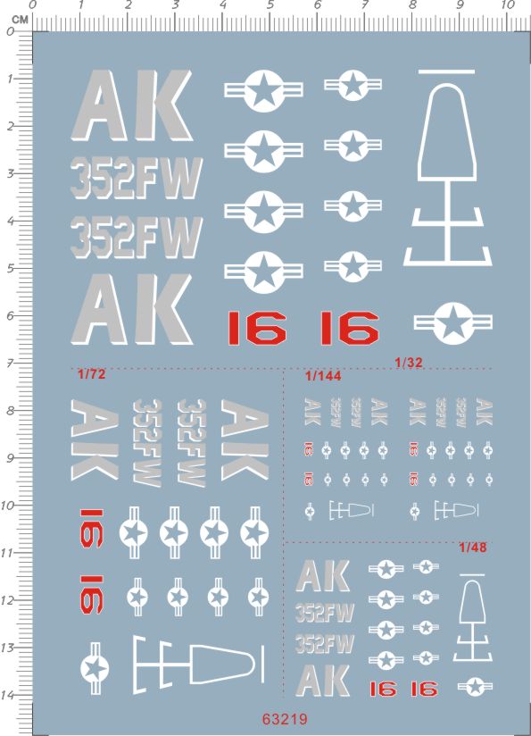 1/32 F16战机模型飞机水贴纸 63219-3714