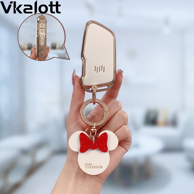 2022款威马e5钥匙套w6女士ex5汽车用品pro高档可爱装饰专用包壳扣