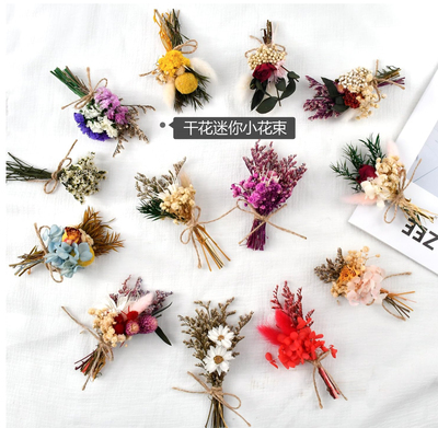 迷你干花小花束玫瑰搭配装饰伴手礼礼盒配饰卡片相框diy材料包