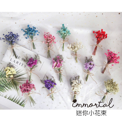 文艺小清新天然干花花束永生花复古装饰花装饰配件礼盒子迷你小花