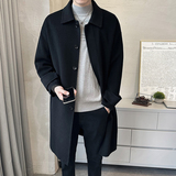 店主风韩版中长款腰带大衣毛呢风衣英伦外套D203834p420控699，男装风衣，电商D203(原钱塘6011)