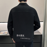 秋冬羊毛呢子大衣夹克双面呢外套翻领大口袋刺绣D203-8076P315，男装夹克，电商D203(原钱塘6011)