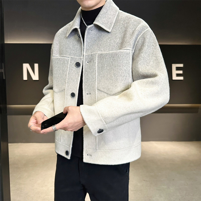 店主风毛呢大衣秋冬外套英伦风渐变休闲夹克D203-Y007P355控669，男装夹克，电商D203(原钱塘6011)