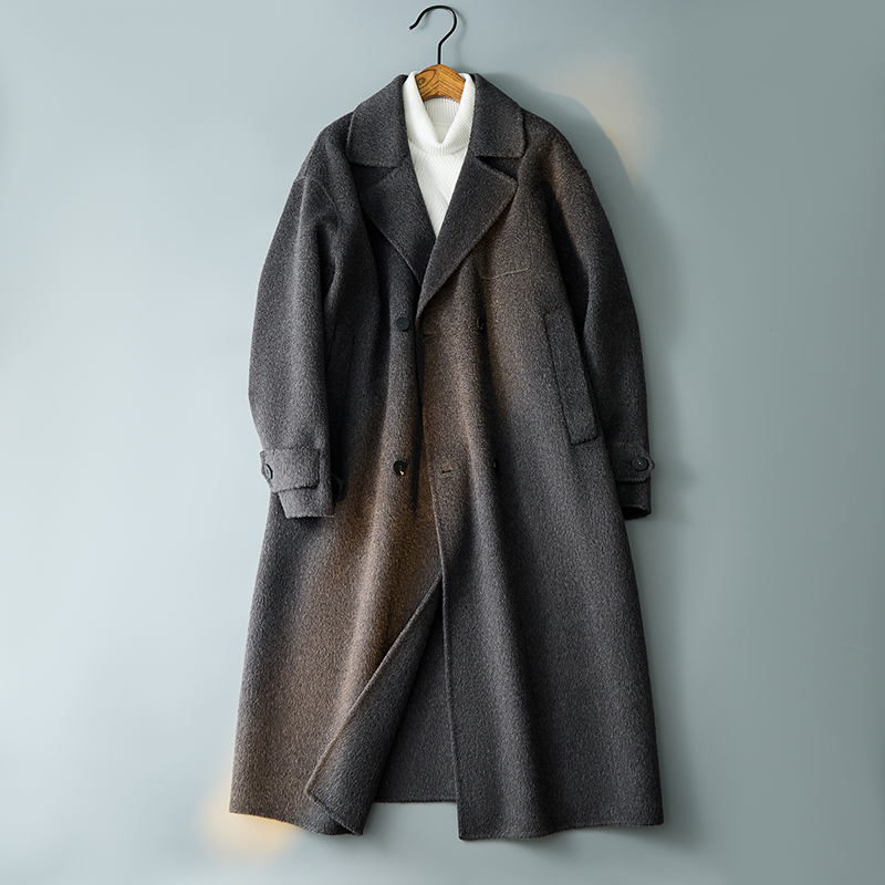2025冬毛呢大衣双面呢长款英伦风风衣羊毛外套1851P575控958，男装风衣，电商D203(原钱塘6011)