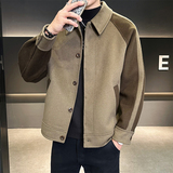 店主风羊毛呢外套双面呢夹克秋冬韩版大衣D203-68053P335控599，男装夹克，电商D203(原钱塘6011)