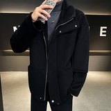 长顺毛工装多口袋夹克休闲双面毛呢大衣拉链款D203-061P485控669，男装夹克，电商D203(原钱塘6011)