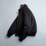 新款羽绒服螺纹松紧立领短款夹克咖啡色QT6016-25315P330控699，男装夹克，电商D203(原钱塘6011)