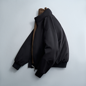 新款羽绒服 螺纹松紧立领短款夹克咖啡色QT6016-25315P330控699图片