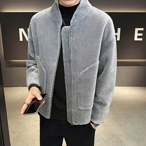 2025冬皮毛一体立领休闲外套棉服羊毛呢羊剪绒2051-P420699图片
