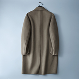 2025中长款羊毛呢大衣青年学院风秋冬衬衫领风衣黑色2206-P350，男装衬衫，电商D203(原钱塘6011)