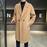 店主风双面呢韩版呢子大衣简约毛呢外套风衣D203-546P555控798，男装风衣，电商D203(原钱塘6011)
