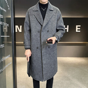 店主风毛呢大衣英伦风衣 双面呢西服领过膝保暖外套8137P485控788图片
