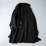 中长款双面毛呢大衣腰带韩式风衣青年休闲外套D203-834p420控699，男装风衣，电商D203(原钱塘6011)