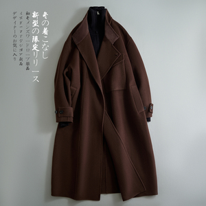 日韩系大版毛呢大衣保暖风衣帅气外套青年装  D203-102P560控899图片
