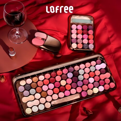 lofree洛斐圆点玫瑰金机械键盘