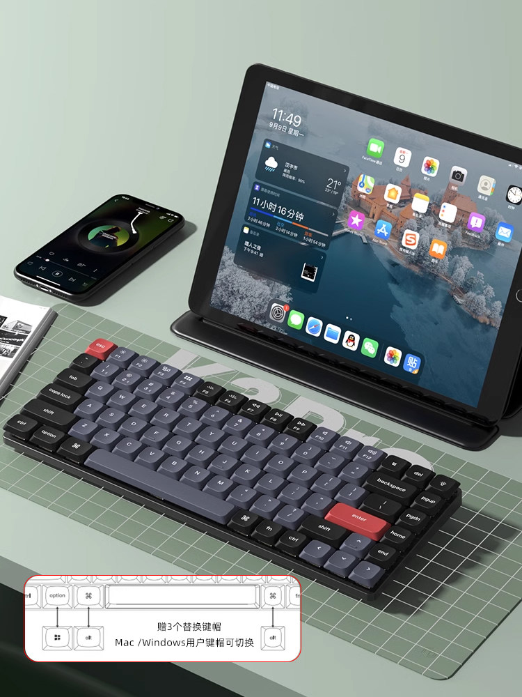 KEYCHRON K3PRO 무선 블루투스 기계식 키보드 로우 샤프트 APPLE 노트북 MAC 태블릿 사무실