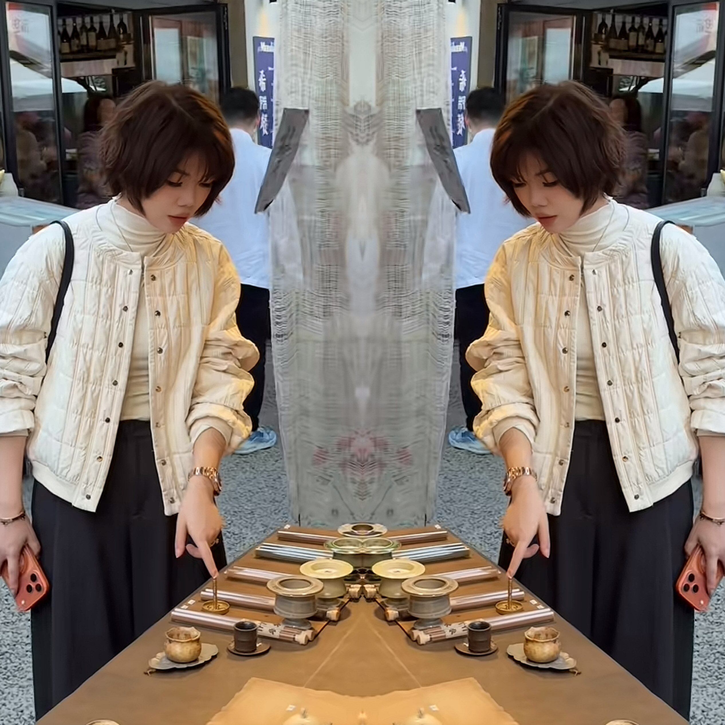 圆领宽松女装两件套外套搭配裤子
