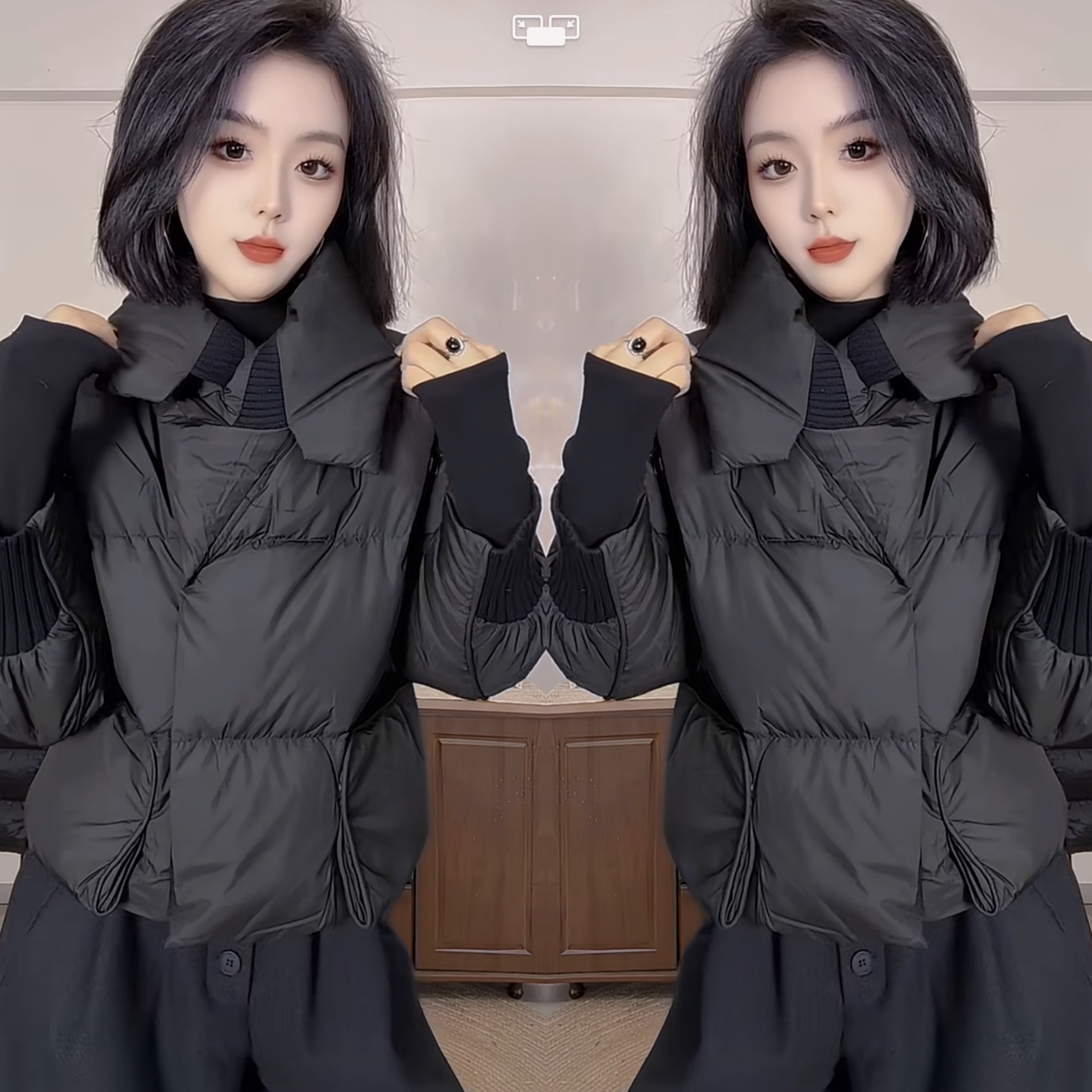 网红炸街爆款黑色简约高级感韩版短款设计感洋气减龄女士棉服外套,女装/女士精品,上衣,淘宝优惠券,粉丝福利购,淘宝优惠卷