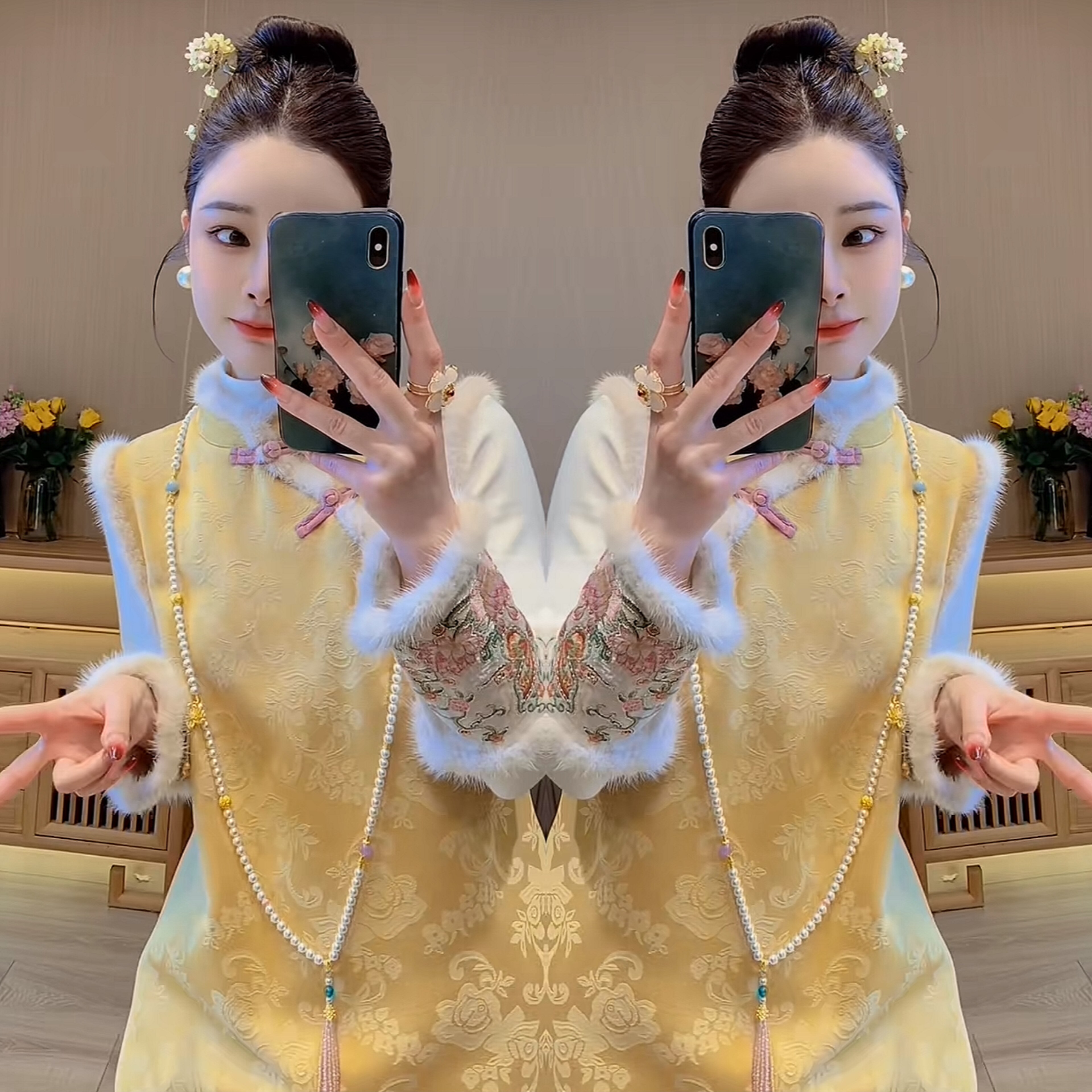 网红冬季新中式黄色清新毛毛边旗袍设计感连衣裙搭配刺绣重工打底,女装/女士精品,上衣,淘宝优惠券,粉丝福利购,淘宝优惠卷