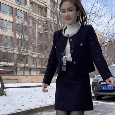 气质小个子香风外套短裙套装