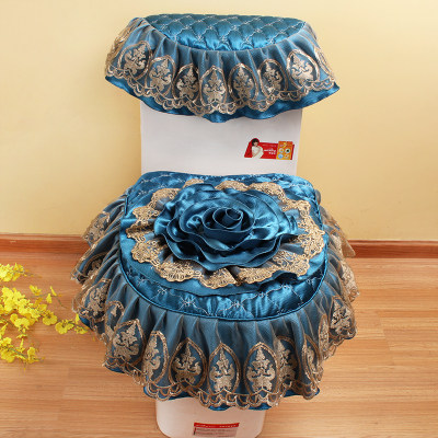 马桶坐垫马桶垫子四季通用家用欧式布艺马桶圈三件套坐便器坐便垫