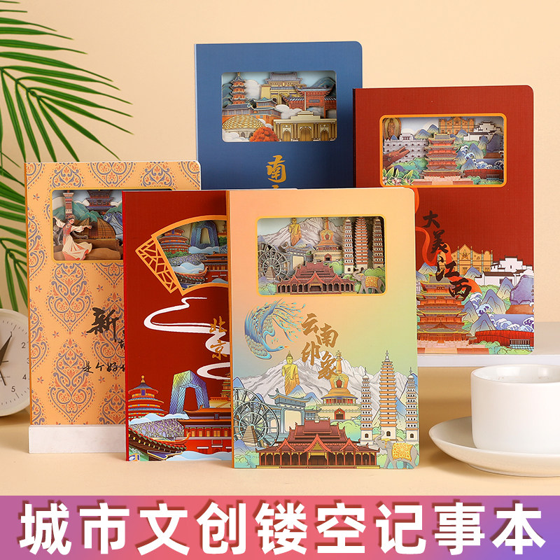 3D立体镂空纸雕旅游打卡集章本图片
