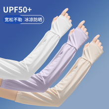 防晒冰袖女款2025新款防紫外线夏季防嗮冰丝袖套宽松手袖护臂肉色