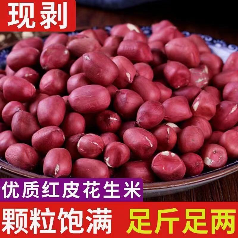 【精选批发】四粒红花生新货晒干颗粒饱满东北红皮花生农家自种