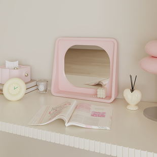 livingplus多巴胺彩色化妆镜卧室桌面台式镜子壁挂家用美妆梳妆镜
