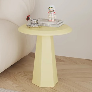 living plus多巴胺奶油风沙发边几小户型阳台圆形茶几床边桌角几