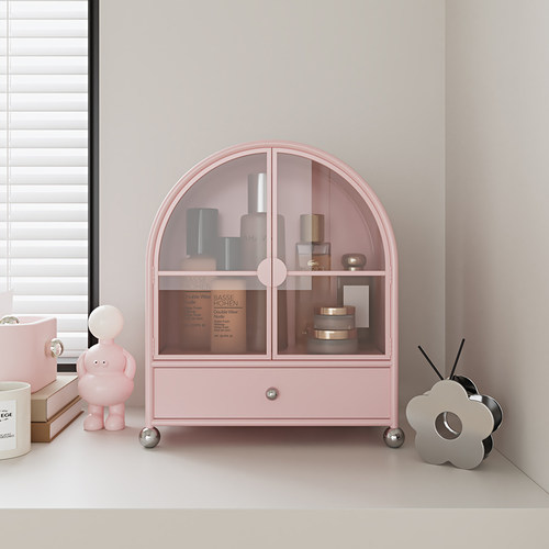 多巴胺粉色置物架桌面小型收纳柜