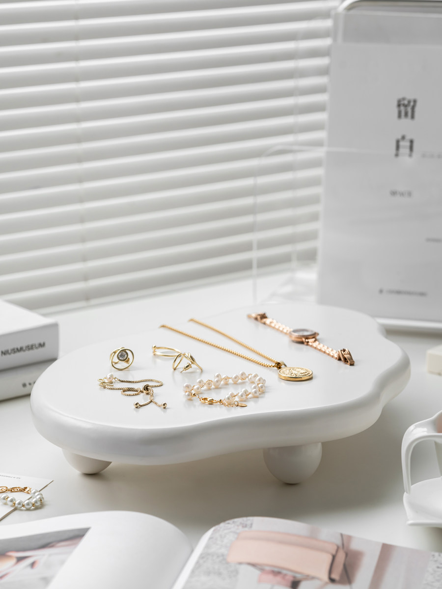 LIVINGPLUS NORDIC INS 데스크탑 트레이 장식 장식품 라이트 럭셔리 기하학 보관함 사진 소품