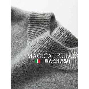 MAGICAL KUDOS秋冬双股加厚山羊绒衫男半高领毛衣针织打底衫内搭