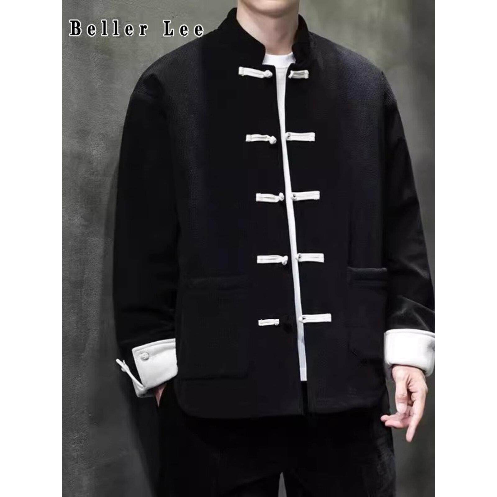 BellerLee 灯芯绒夹克冬季夹棉加厚保暖新中式男装棉服国潮外套