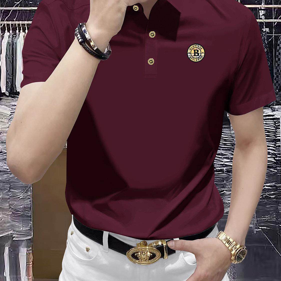 BellerLee 轻奢时尚弹力舒适短袖衬衫男士夏季高端免烫冰丝T恤