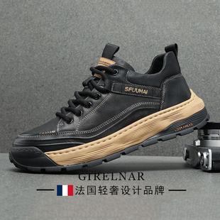 新款 2025冬季 真皮圆头鞋 GIRELNAR工装 爵澜纳轻奢休闲鞋 风格 男款