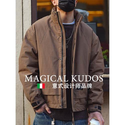 MAGICAL KUDOS港风山系立领羽绒服男冬季防寒防风多口袋廓形外套