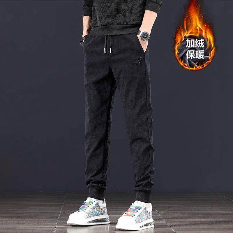 运动裤男休闲高级感长裤潮流舒适弹力加绒裤子男士2025新款秋冬