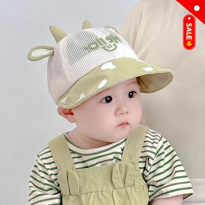 婴儿遮阳帽子夏季薄款男童女童全网鸭舌帽小童宝宝防晒透气渔夫帽