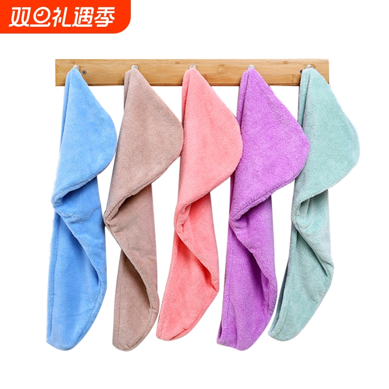 超细纤维珊瑚绒干发帽吸水长发包头巾可爱擦头巾免吹速干洗头浴帽