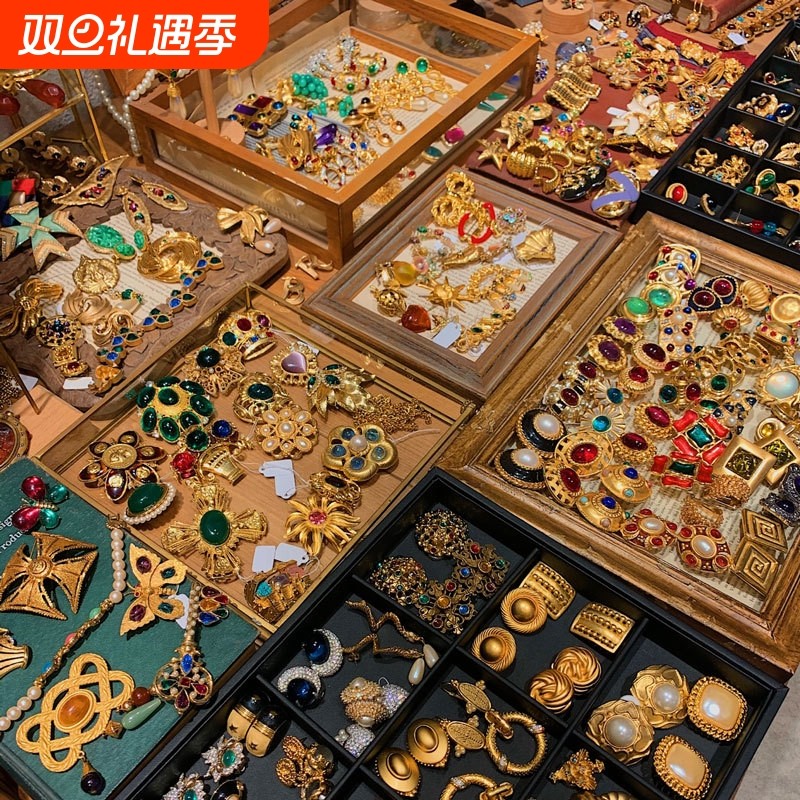 2025新款中古vintage复古耳环时尚百搭耳饰小众轻奢高级感