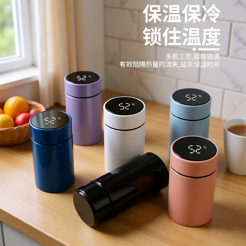 304不锈钢保温杯智能测温男女便携迷你口袋杯智能礼品水杯子
