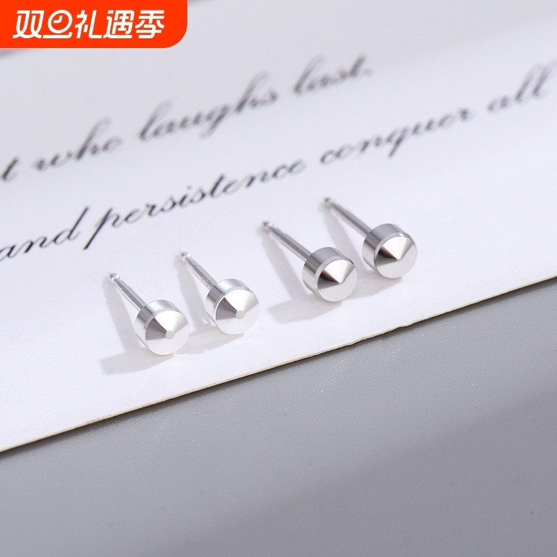 S925纯银耳钉打耳洞专用耳钉耳孔不发炎无痛穿耳针尖头防堵