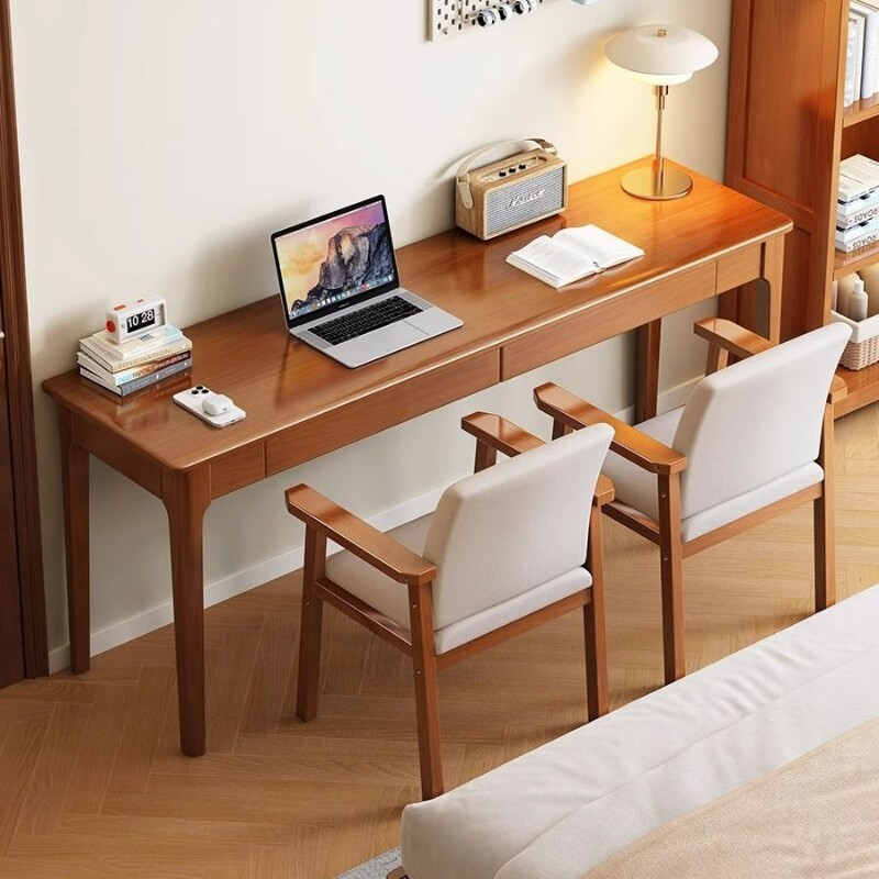 书桌电脑桌带抽屉简约家用办公桌工作台写字桌书房儿童学习桌子