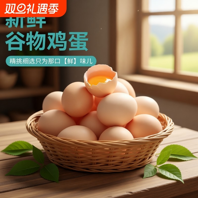 正宗新鲜谷物鸡蛋农家散养初生蛋柴鸡蛋笨鸡蛋现捡现发喂养健康