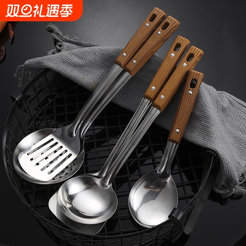 厨具五件套烹饪锅铲防烫勺子全套家用勺炒菜铲子铲勺漏勺汤勺